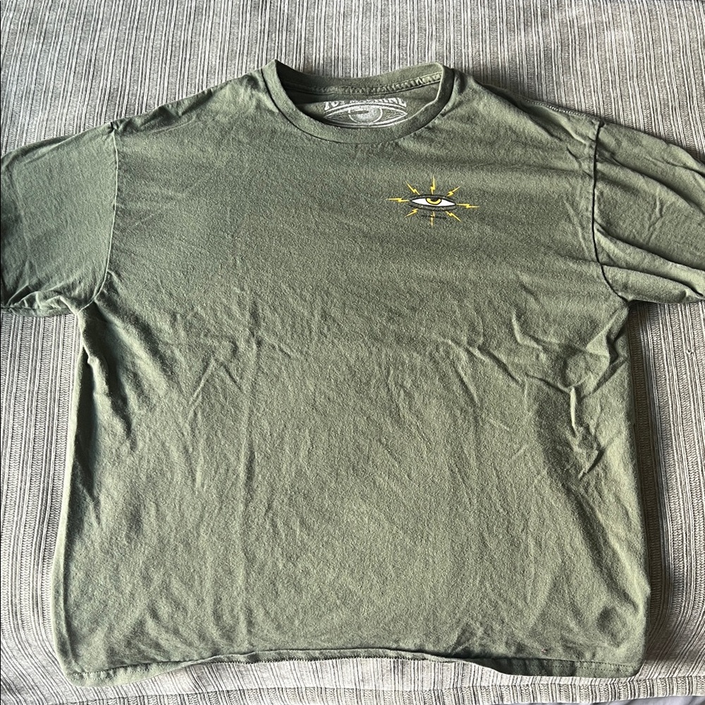 Machine Olive Green Short Sleeve Tee with Yellow Eye Patch
